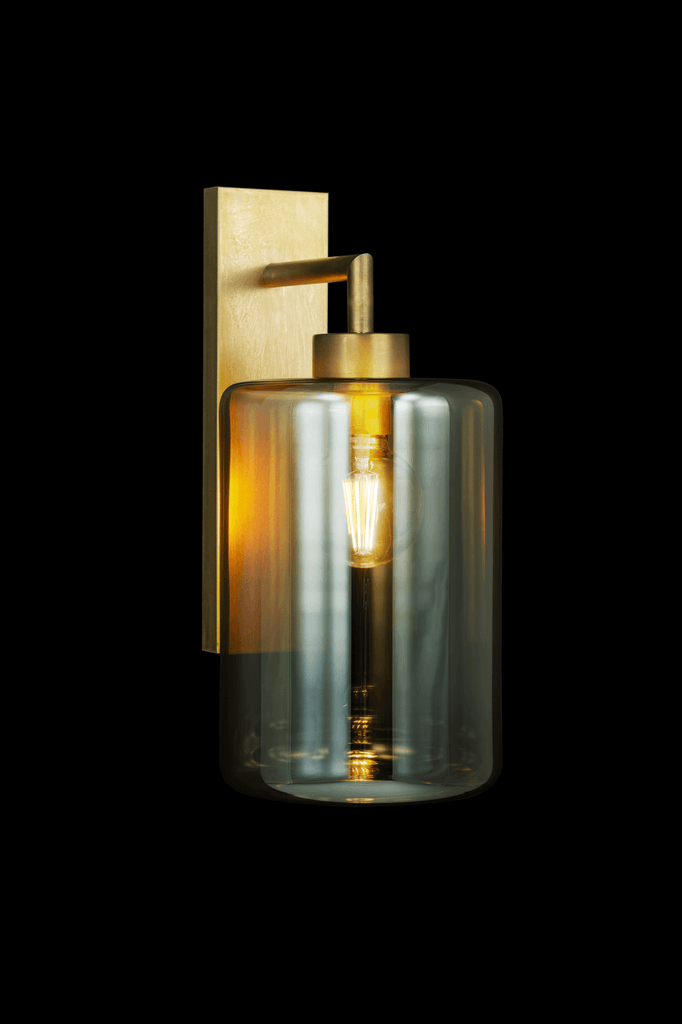 Louise Wall Lamp brass wall sconce with smoked glass shade and exposed filament bulb