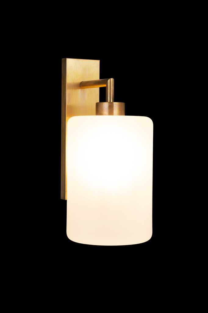 Louise Wall Lamp wall-mounted brass sconce with frosted white glass shade