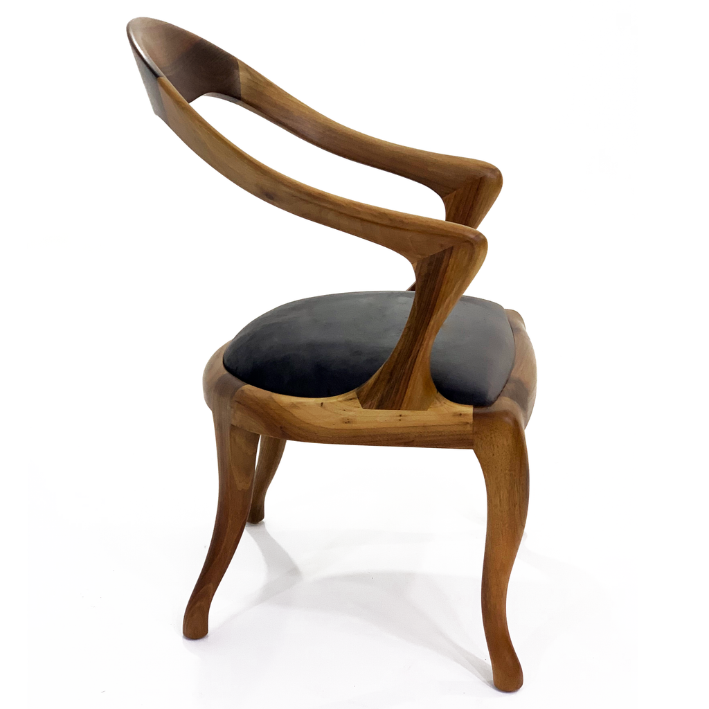 Maia Dining Chair with wooden frame and black upholstered seat for stylish dining