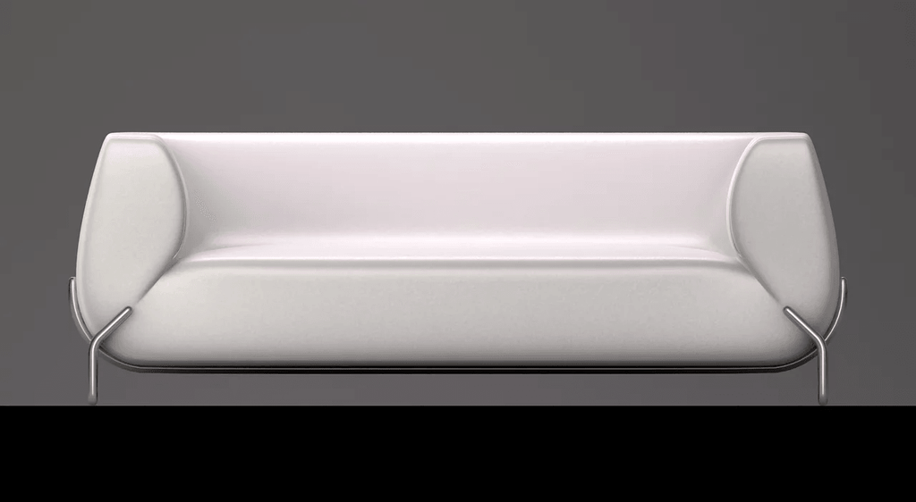 Mood Modern Sofa featuring a sleek white design with chrome legs for a modern sofa look