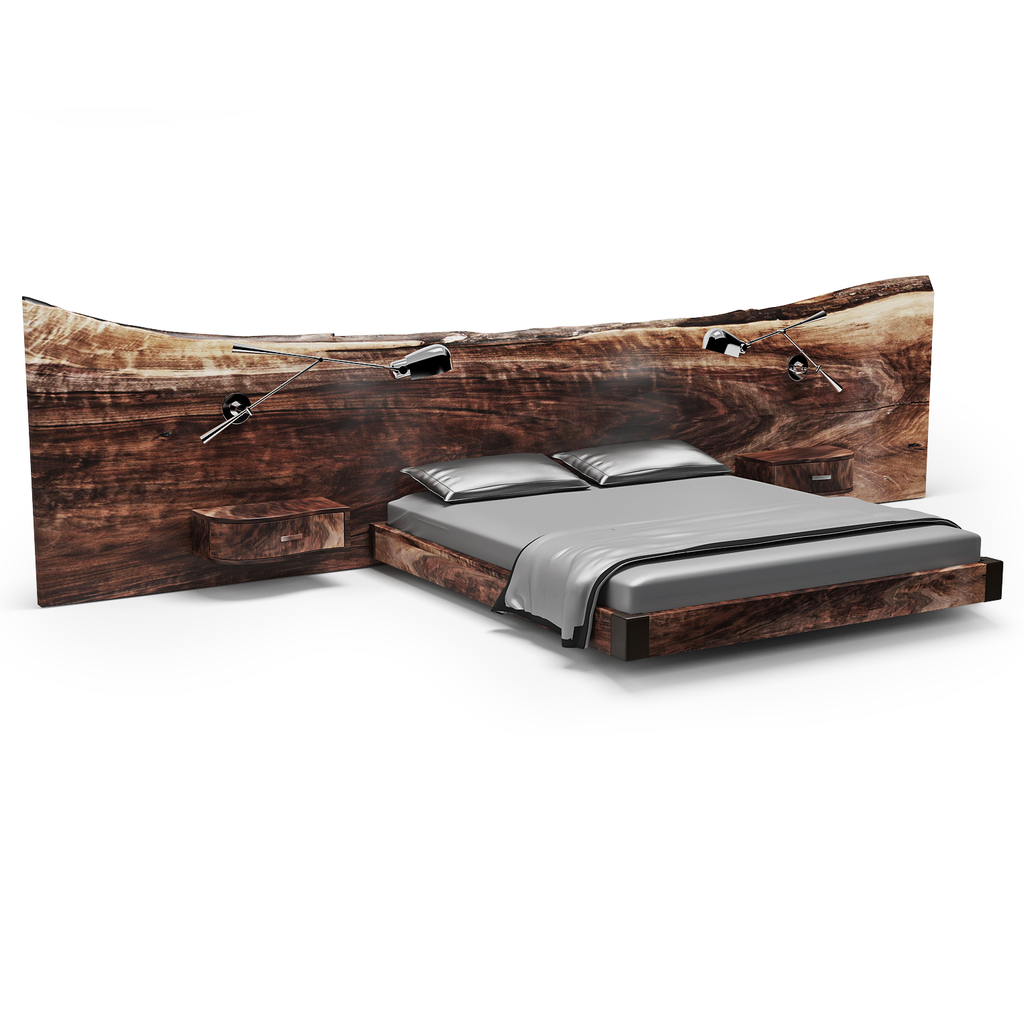 Natural King Size Walnut Bed - ARDITI COLLECTION®