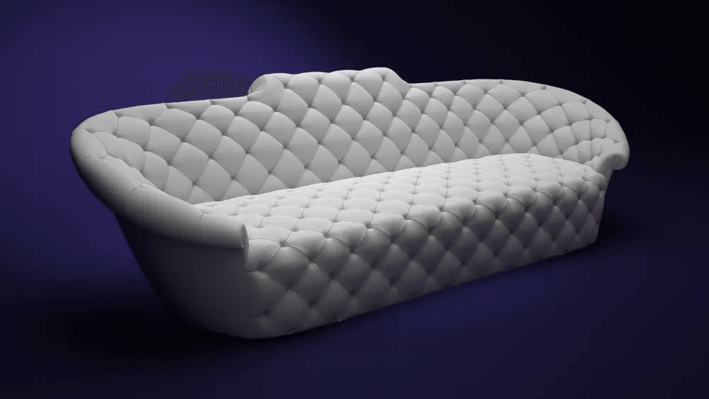 Palermo Sofa featuring a white tufted design with a high rounded back and arms