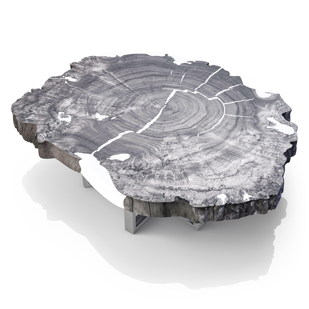 Satyria Bleached Walnut Wood Coffee Table - ARDITI COLLECTION®