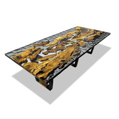 Staphyle Olive Wood  Wavy Dining Table