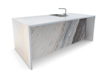 Colorado Classico Marble Waterfall Kitchen Island - ARDITI COLLECTION®