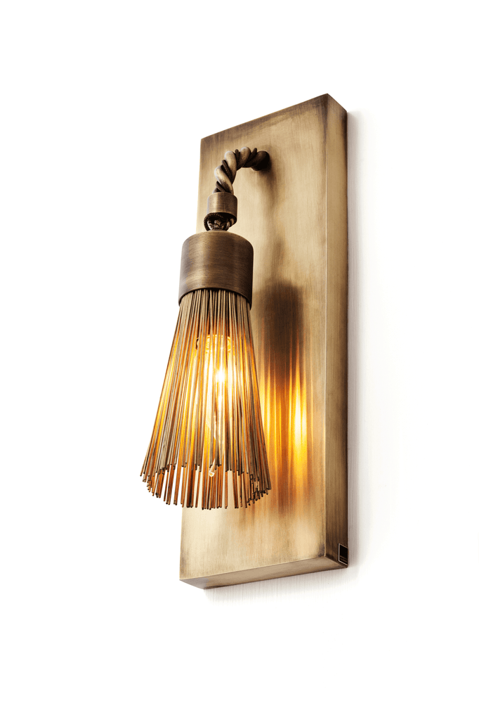 Modern brass swing wall lamp with unique metal fringe shade Sultans Of Swing Wall Lamp
