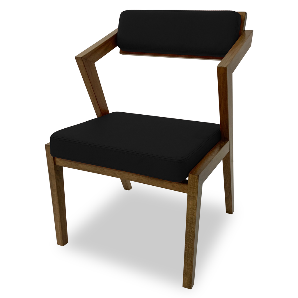 Modern Vernazza Dining Chair with wooden frame and black cushions for stylish dining
