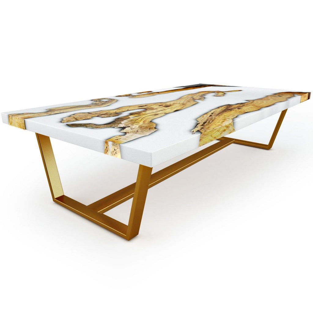 White Morano Olive Wood Coffee Table - ARDITI COLLECTION®