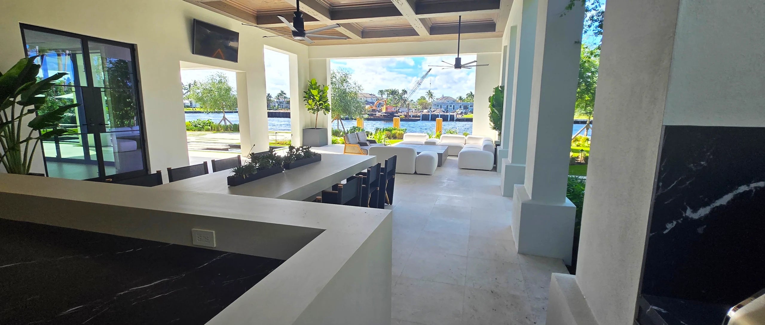 Architectural Residence — Covered Terrace and Outdoor Living Furniture Suite